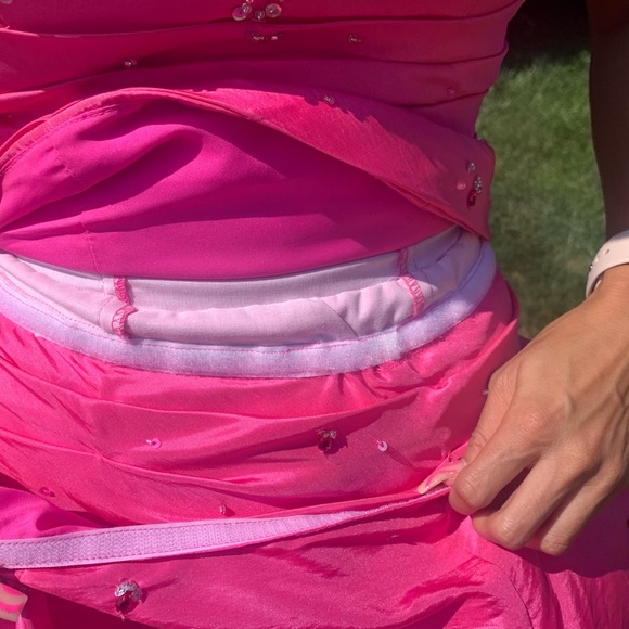 Rhinestone Pink Ball Gown/ Quinceanera/ Sweet 16 Dress with Removable Skirt - Picture 8 of 13